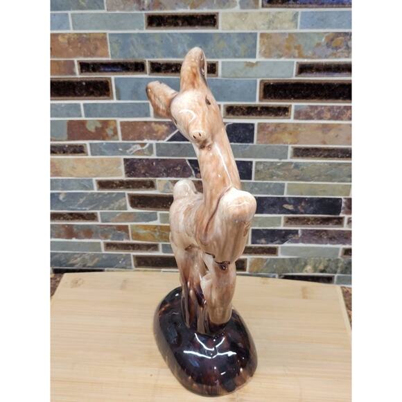 Vintage Deer Figurine, Leaping Doe, Mid Century Modern or Art Deco Brown - Picture 5 of 7